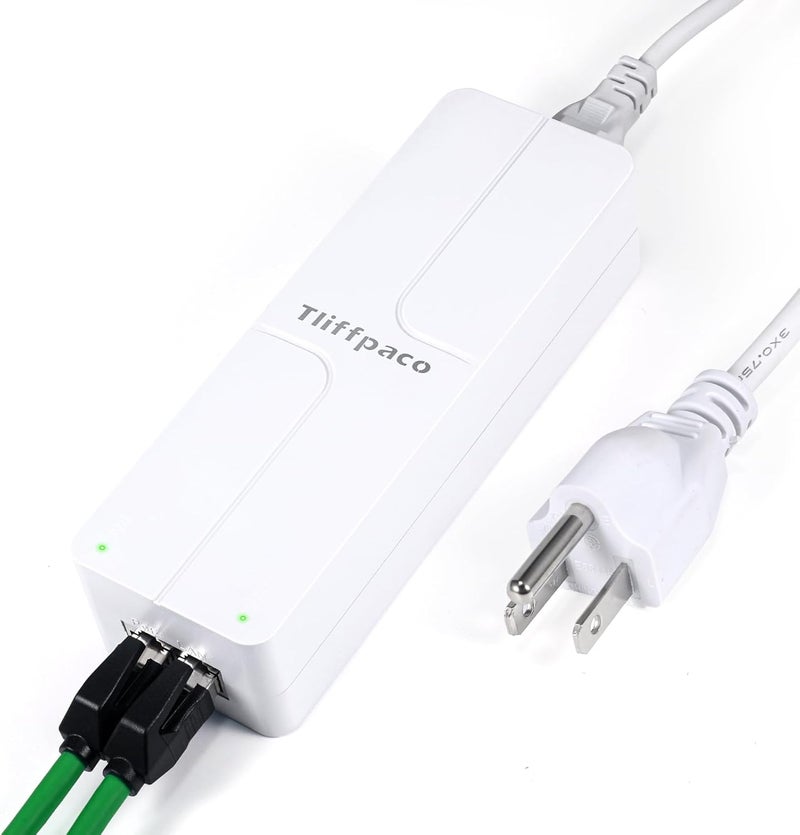 Tliffpaco PoE++ Injector 2.5Gb, Transmit Network Data and Supply Power, 60W 55V, 802.3af/at/bt Compliant, Plug & Play, Up to 100m(328 ft), Suitable for PTZ IP Camera/Video Phone/Dual Band AP - Image 1